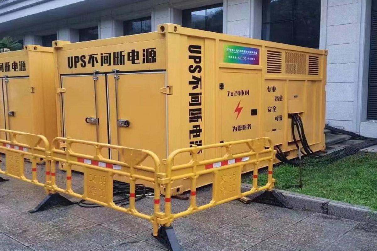 桂阳发电机租赁施工现场